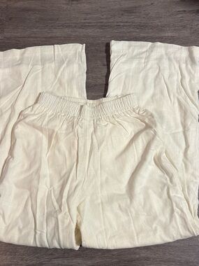Cream Princess Polly Wide-Leg Elastic Waist Pants
